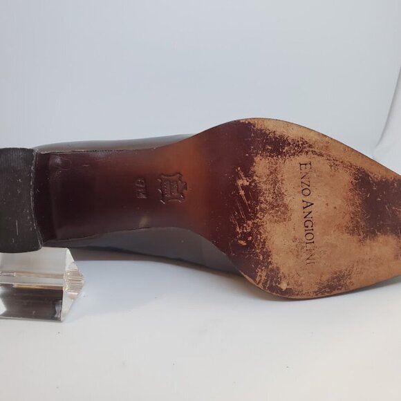 Enzo Angiolini Women's Bronze Color Leather Heels Size 8M - Picture 9 of 9